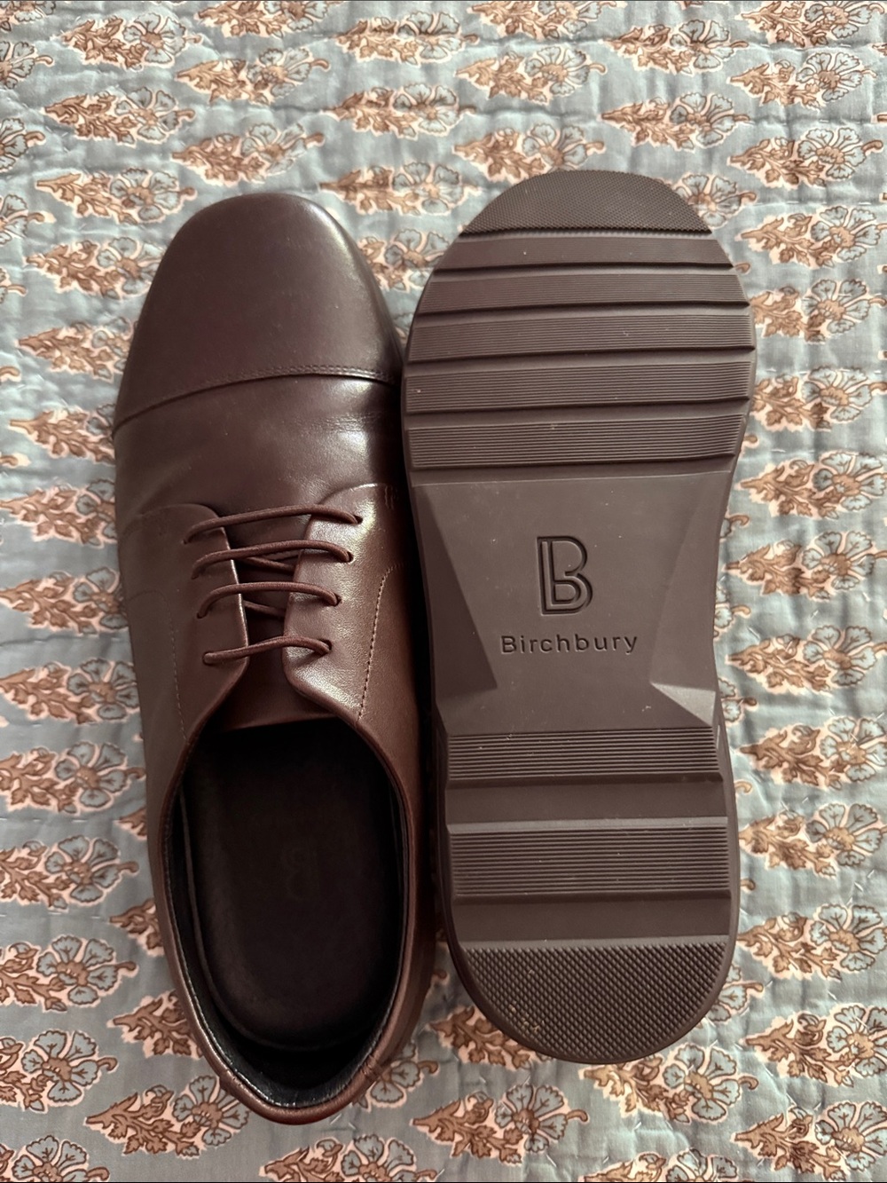 Men's Classic Leather Cap-Toe Derby Shoes - Brown - Picture 2 of 2